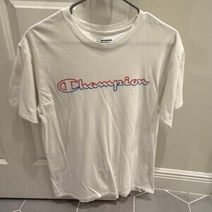 Champion Red White and Blue Logo Tee